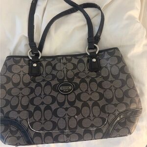 Coach Black and Gray Signature Vintage Purse